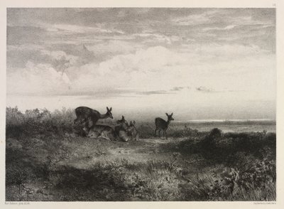 鹿のいる風景 作： Karl Bodmer