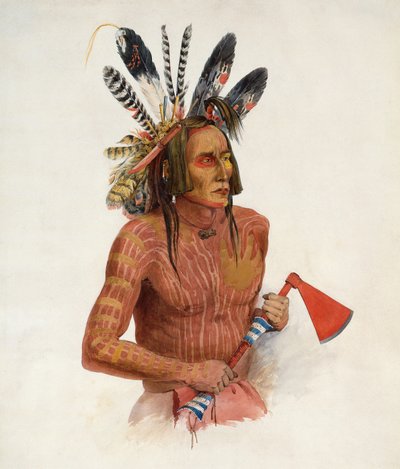 戦功の記章を纏うマトトペ 作： Karl Bodmer