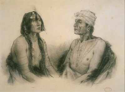 Psihdja-S？hpaおよびTuk？nH？ton、Yankton男性 作： Karl Bodmer