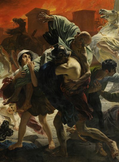 ポンペイ最後の日の詳細（カール・ブリューロフ、1833年、ロシア美術館） 作： Karl Pavlovich Bryullov