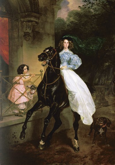 ロシア語：「ホースウーマン」 Horsewoman 作： Karl Bryullov