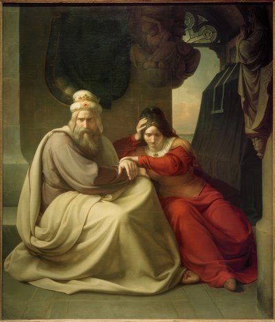 KFLessing、悲嘆の王室のカップル 作： Carl Friedrich Lessing