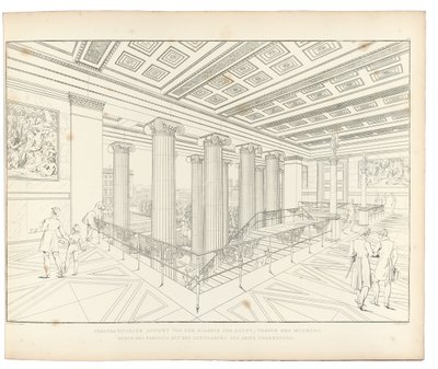 アルテスミュージアムベルリン：階段の眺め、1852年 作： Karl Friedrich Schinkel