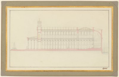 ベルリン大聖堂の縦断面図 作： Karl Friedrich Schinkel