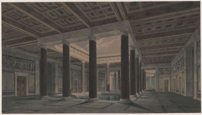 クリミアのオリアンダ宮殿。古代風の設計。大アトリウム 作： カール・フリードリッヒ・シンケル