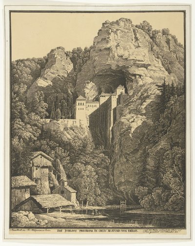岩の間のプレディアマ城 Das Schloss Prediama in Crein XII Stund von Triest (オブジェクトのタイトル) 作： Karl Friedrich Schinkel