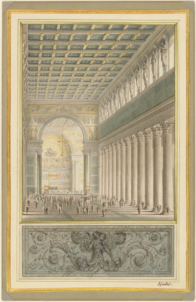 ベルリンの大聖堂の身廊、後陣、交差点 作： Karl Friedrich Schinkel