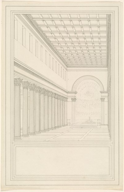 トランセプトのないベルリン大聖堂の身廊と後陣 作： Karl Friedrich Schinkel