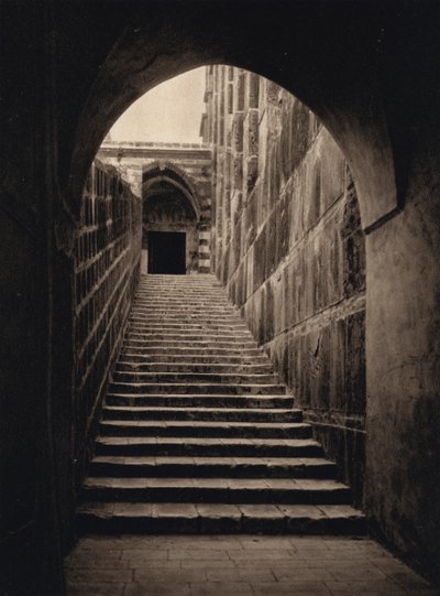 ヘブロン、ハラム、階段 (白黒写真) 作： Karl Grober