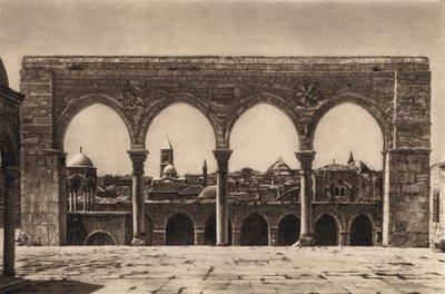 エルサレム、神殿の場所 (白黒写真) 作： Karl Grober