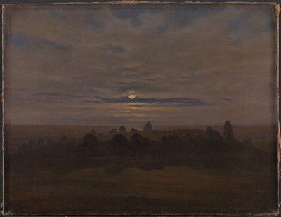 石器時代のマウンド、1820年頃（キャンバスに油彩） 作： Karl Gustav Carus