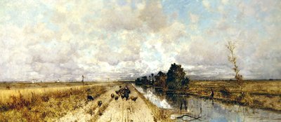 Road by Canal（油彩・キャンバス） 作： Karl Heffner