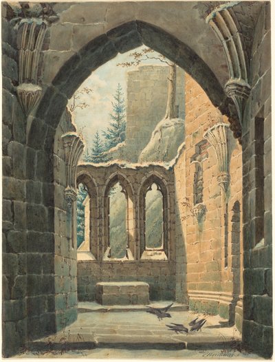 冬のオイビン僧院跡 作： Karl Heinrich Beichling