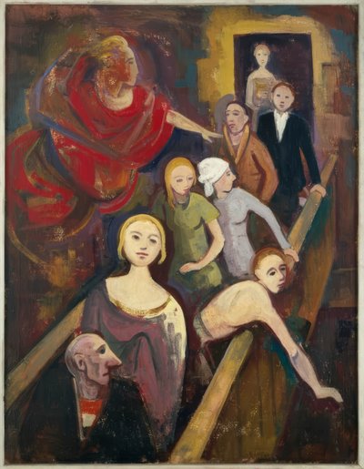 階段で天使と 作： 