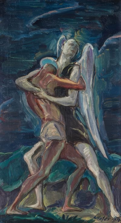 ヤコブは天使と格闘する 作： Karl Hofer