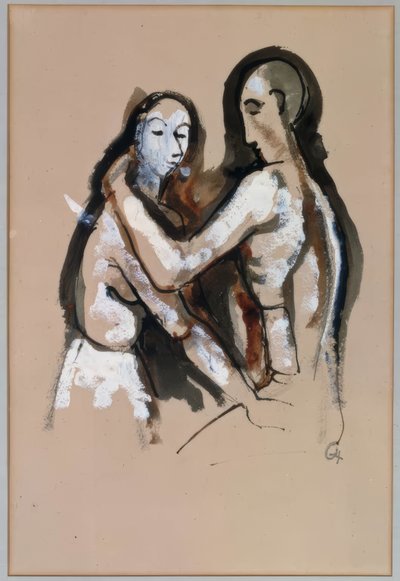 抱擁 作： Karl Hofer