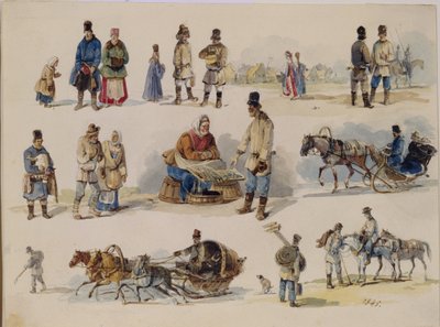 ロシアの民俗タイプ、1845 作： Karl Ivanovich Kolmann