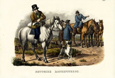 ドイツの農場の馬、1824年 作： Karl Joseph Brodtmann