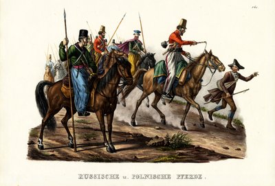 ロシアとポーランドの馬、1824 作： Karl Joseph Brodtmann