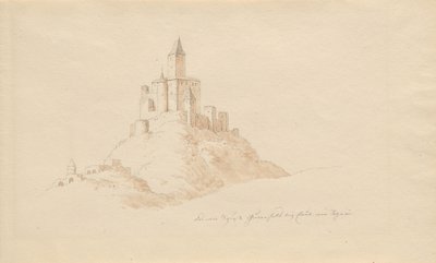 ライン川のカウブ近くにある古いグーテンフェルス城 作： Karl Julius Von Leypold