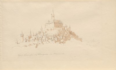 オーデンヴァルトのヴァインハイム近くのリンデンフェルス城 作： Karl Julius Von Leypold