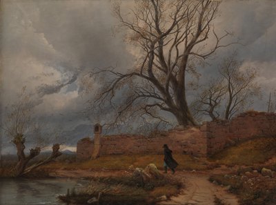 嵐の中の放浪者、1835 作： Karl Julius Von Leypold