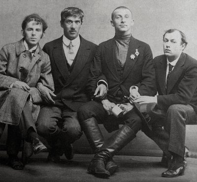 Osip Mandelstam、Korney Chukovsky、Benedictt Livshits、Yury Annenkov、1914 作： Karl Karlovich Bulla