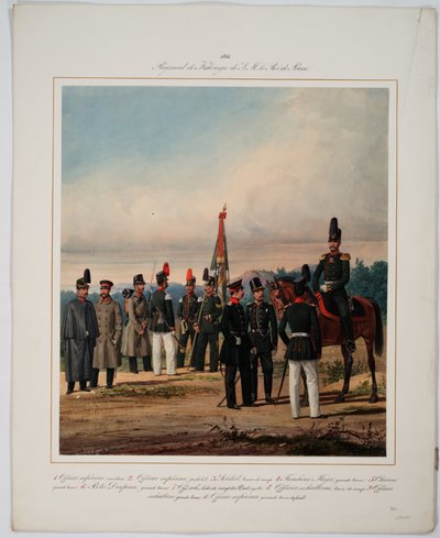1861年プロイセンのヴィルヘルム1世の第5カルーガ歩兵連隊 作： Karl Karlovich Piratsky