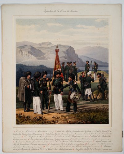 ロシアコーカサス軍の歩兵、1867年 作： Karl Karlovich Piratsky