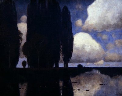 ラインランドの風景（油彩・キャンバス） 作： Karl Kustner