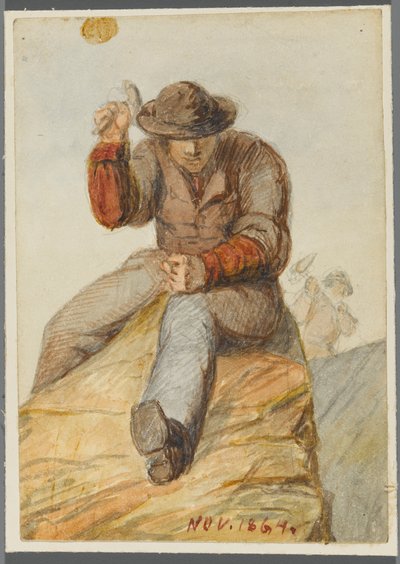 ストーンワーカー、1864年（ブラックメディアアンダードローでトイレ） 作： Karl L.H. Mueller