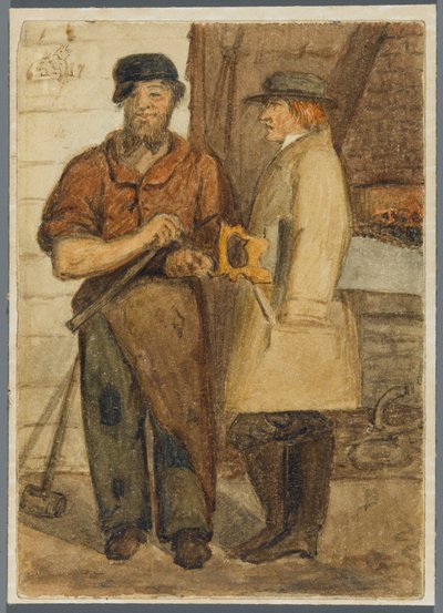 1864年の2人のストーンワーカー 作： Karl L.H. Mueller