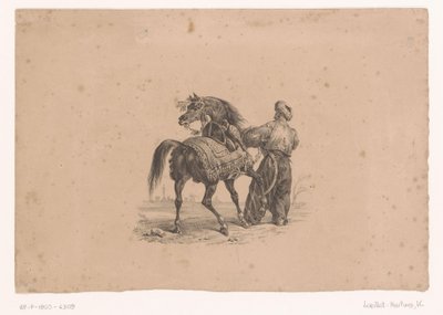 オスマン様式の馬と立っている男 Horses and Riders (シリーズタイトル) 作： Karl Loeillot Hartwig