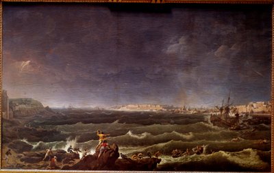 サン・マロ広場の天幕 カール・ハッケルト（1740-1800）による絵画 18世紀 パリ、海洋博物館 作： Karl Ludwig Hackert