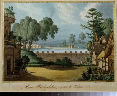 Alexei Verstovski (1799-1862) によるオペラ「Pan Twardowcki」の準備装飾 (A.Verstovski によるオペラ「Pan Tvardovsky」の舞台デザイン)。 Karl Ossipovich Braun Groin (?-1854) によるアートワーク。 紙にインク、水彩 作： Karl Ossipovich the Elder Braun
