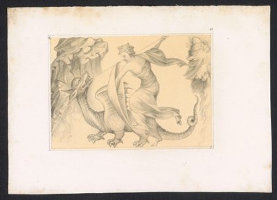 Gevecht tussen draak en vrouw 15世紀のオランダの巨匠によるデザインと研究。 世紀。 ベルリンの王立図書館に保管されている原本に基づく（シリーズタイトル） 作： Karl Palzow