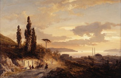 1864年のアジア側からのコンスタンティノープルとボスポラス海峡の眺め 作： Karl Paul Themistocles von Eckenbrecher