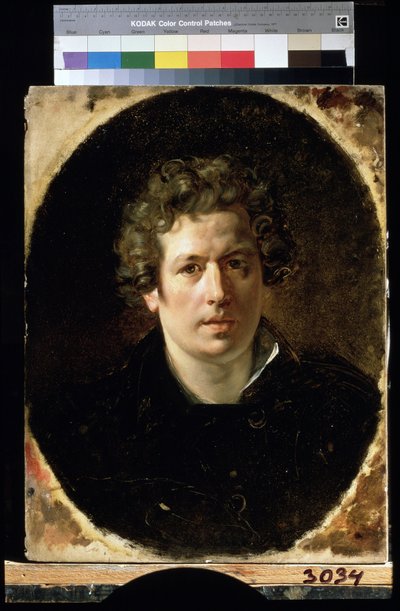 「自画像」 カール・パブロヴィッチ・ブリウロフ (ブリュロフ) (1799-1852) 作 1833年頃 国立ロシア美術館 サンクトペテルブルク 作： Karl Pavlovich Bryullov