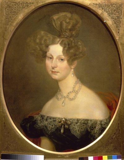 ヴュルテンベルクのフレデリック シャーロット マリー王女 (1807-1873)、ロシアのヘレン大公女の肖像。 (ヴュルテンベルクのフリーデリケ・シャーロット・マリー、ロシアのパヴロフナ大公爵夫人の肖像)。 Karl Pavlovich Briullov (Bryullov) の絵画 (179) 作： Karl Pavlovich Bryullov