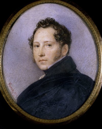 アーティスト シルベスター シュケドリン (シルベスター シュケドリン) (1791-1830) の肖像 (アーティスト S. シュケドリンの肖像)。 Karl Pavlovich Briullov (Briullov) (1799-1852) の作品、紙に水彩 作： Karl Pavlovich Bryullov