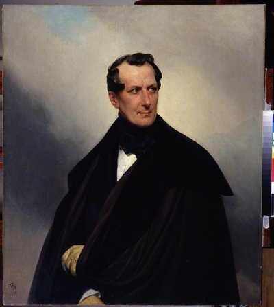 「ウラジミール・ムシン・プーシキン伯爵の肖像（ムシン・プーシキン）（1798-1854）」カール・パヴロヴィチ・ブリウロフ（ブリューロフ）（1799-1852）による絵画、1830年地方美術館アルハンゲリスクロシア 作： Karl Pavlovich Bryullov