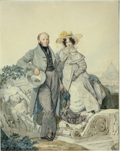 1827年、グリゴリーニカノロビッチとヴァルヴァーラアレクセイエヴナオレーニンの肖像 作： Karl Pavlovich Bryullov