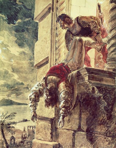 ナポリ王妃ジョアン1世の命令でハンガリーのアンドリュー王子が暗殺された事件 作： Karl Pavlovich Bryullov