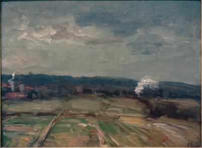 2つの煙のある風景 作： Karl Peter Burnitz