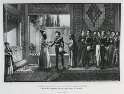 イワン・パスケビッチ伯爵とアッバス・ミルザとの最初の会合、1828 作： Karl Petrovich Beggrov