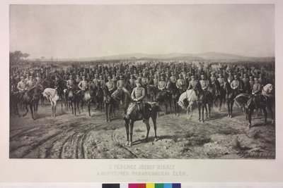 ハンガリー領土軍の頂点に立つ皇帝フランツ・ヨーゼフ1世 作： Karl Ritter Von Kobierski