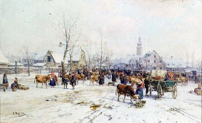 冬の家畜市場 作： Karl Stuhlmuller