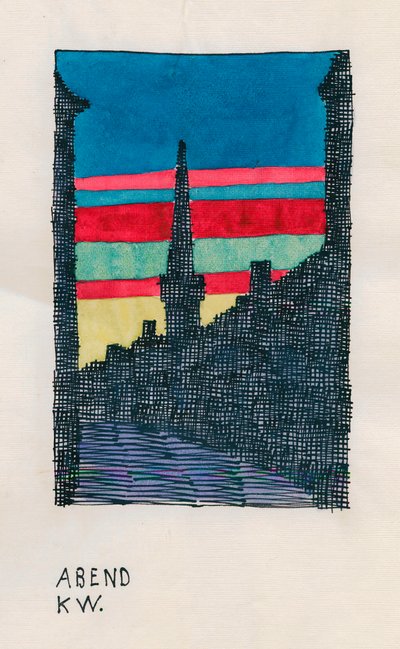 夕方、1921年頃（水彩） 作： Karl Wiener