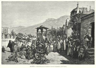 エジプト、カイロの墓地での日付の分布（リトグラフ 作： Karl Wilhelm Gentz
