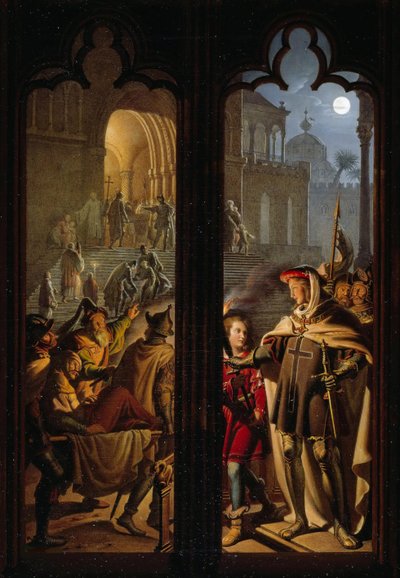 1824年、エルサレムで秩序だったドイツ騎士団。 作： Karl Wilhelm Kolbe the Younger